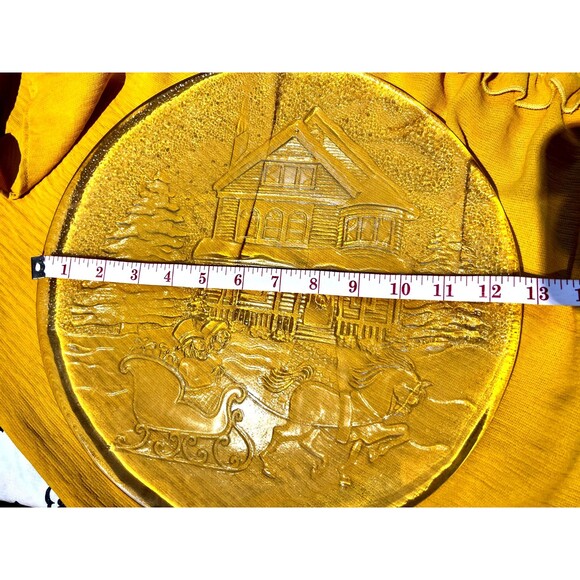 Vintage Glass Holiday Serving Platter Y2K (very thick) - Picture 2 of 4